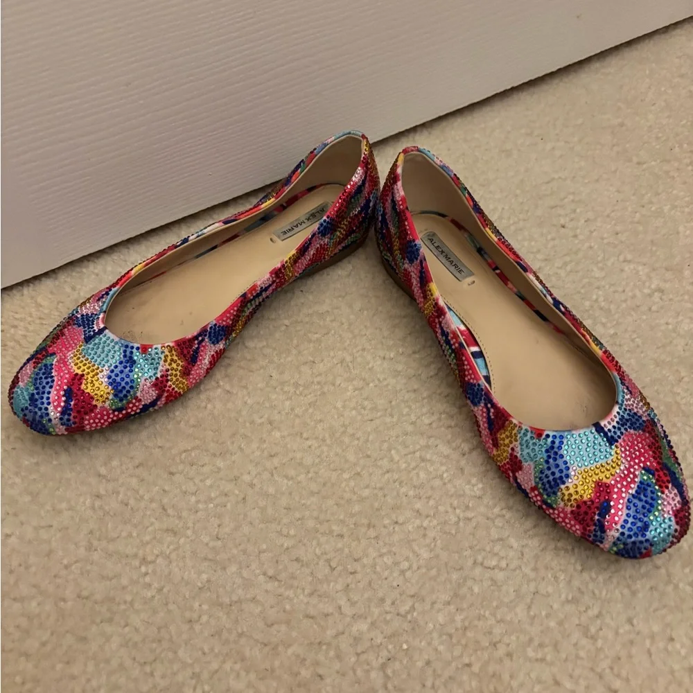 🎆5 for $25 Alex Marie Multicolor Sequin Flats - Picture 6 of 6